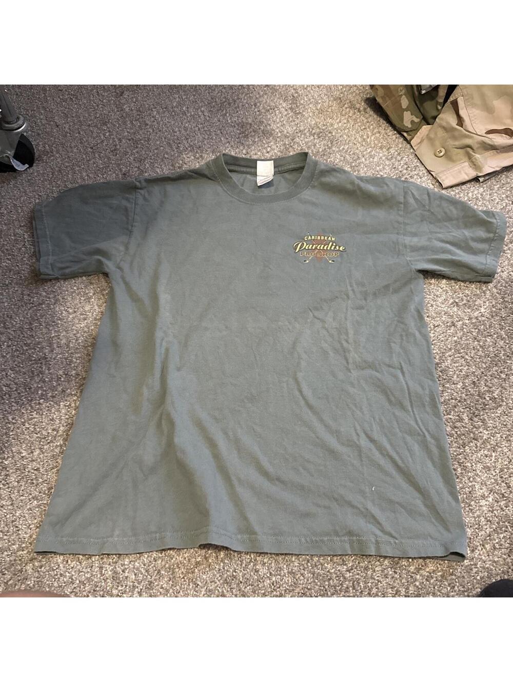 Paradise Men's Green and Khaki Tshirt